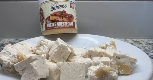 Stuffed FIt Butters Turtle Cheesecake Squares
