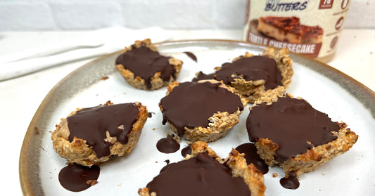 Turtle Cheesecake FIt Butters Stuffed Oatmeal Bites