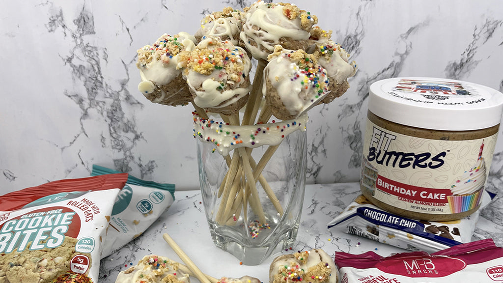 Protein Cookie Birthday Cake Pops