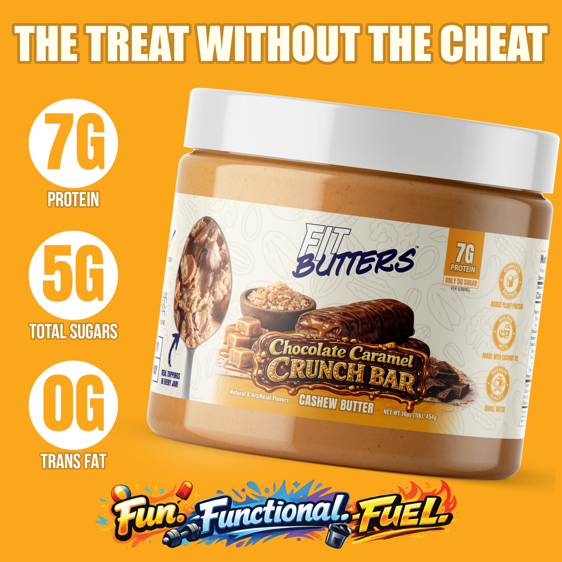 Chocolate Caramel Crunch Bar Cashew Butter