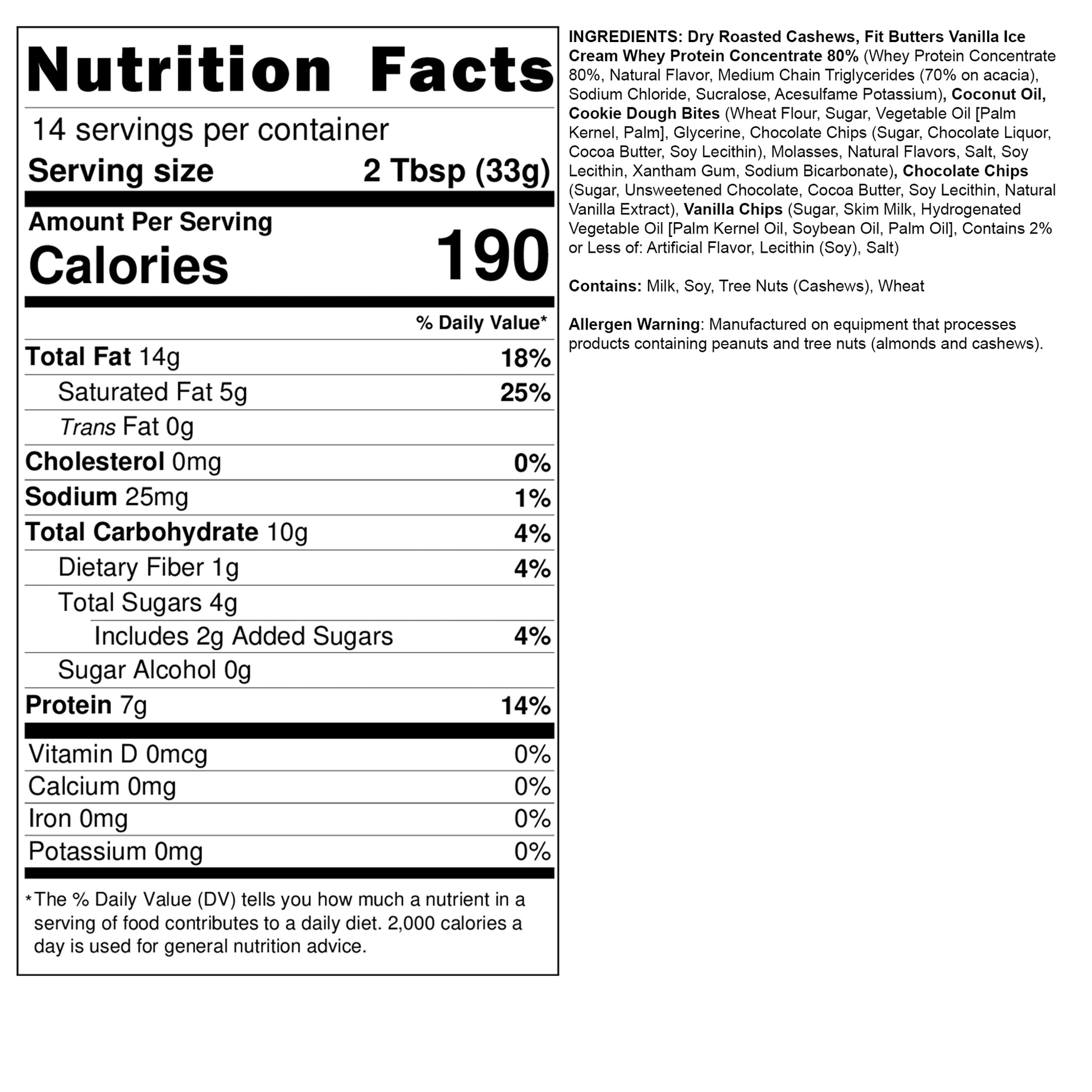 Chocolate Chip Cookie Dough Cashew Butter