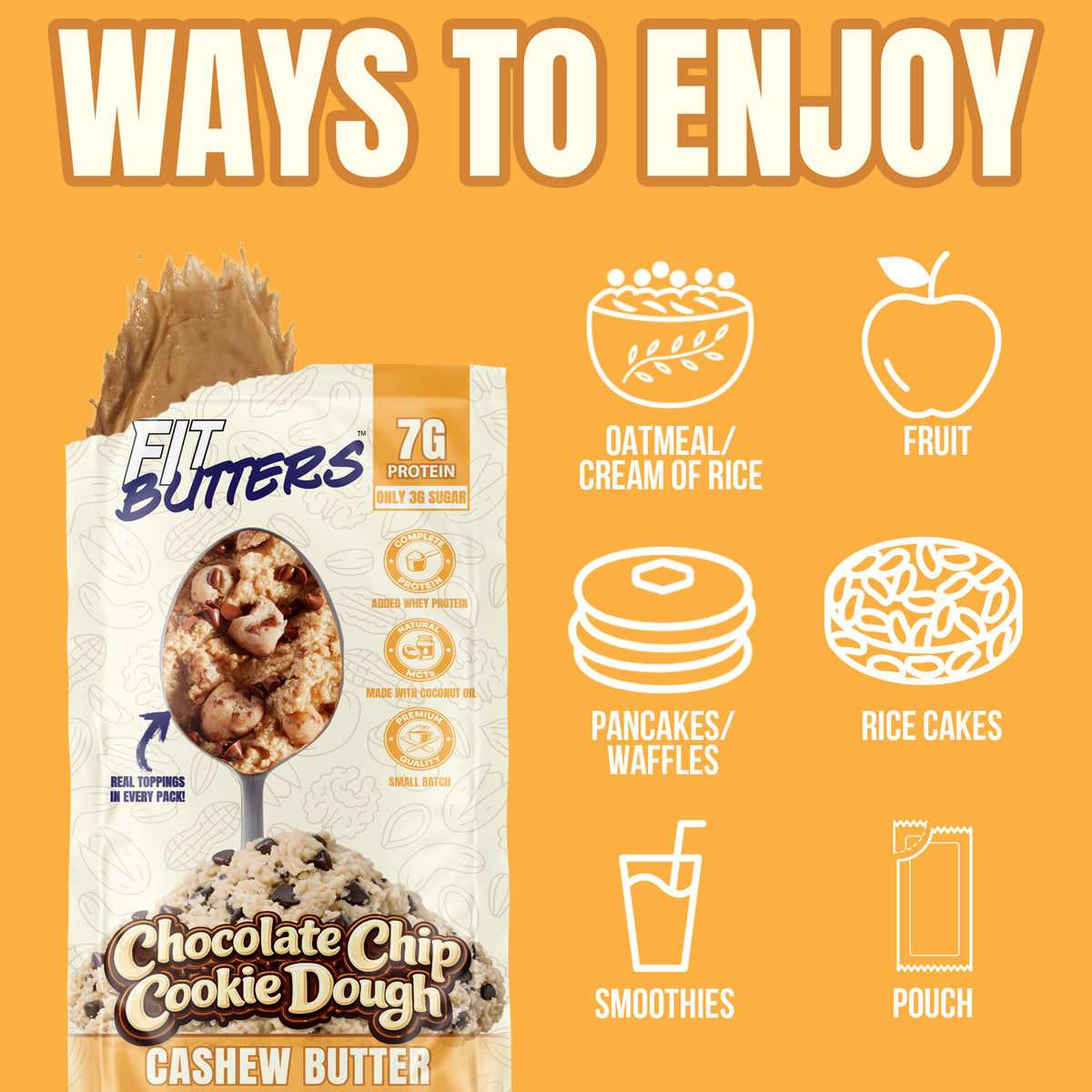 Chocolate Chip Cookie Dough Cashew Butter Single Serve Packs