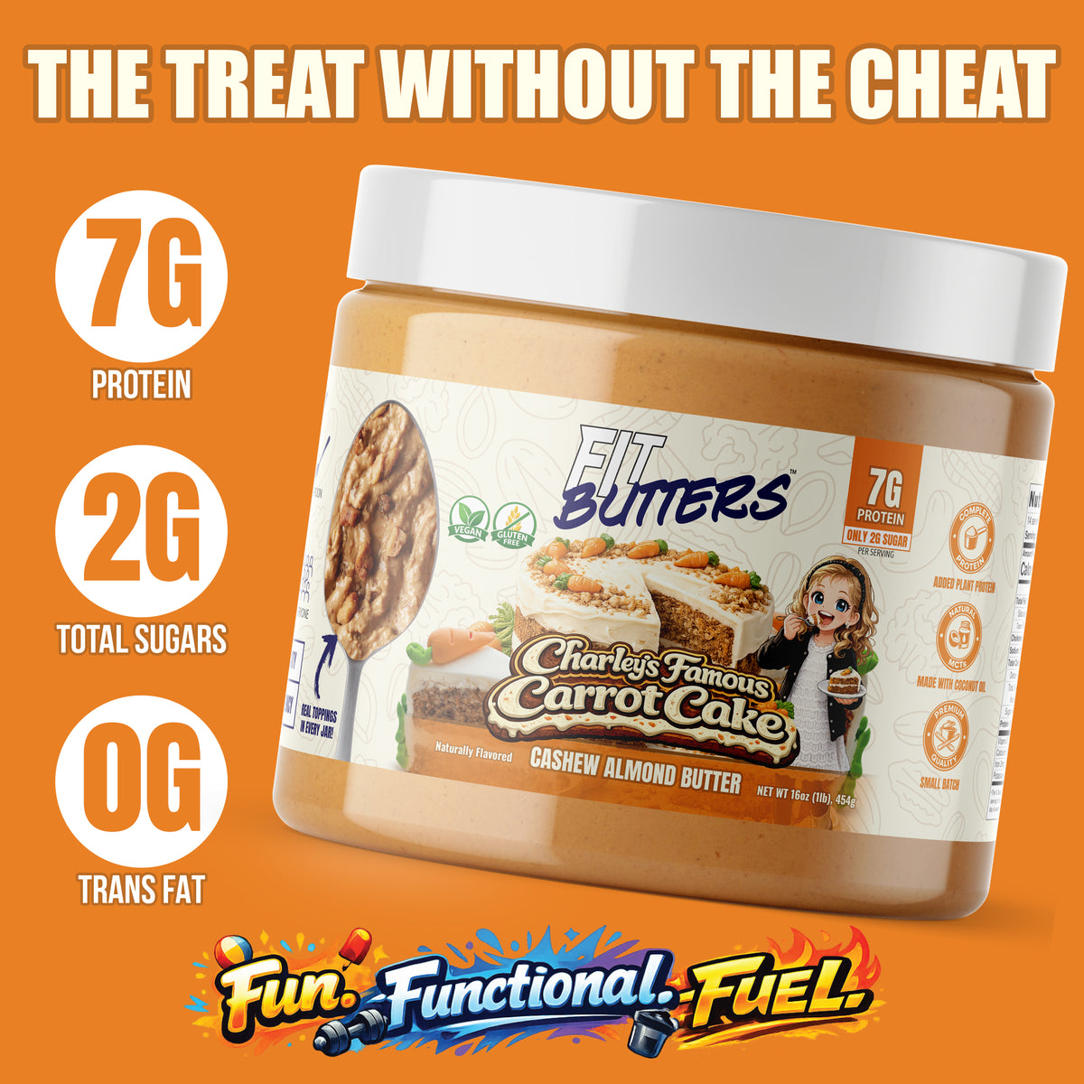 Charley's Famous Carrot Cake Cashew Almond Butter (Vegan)