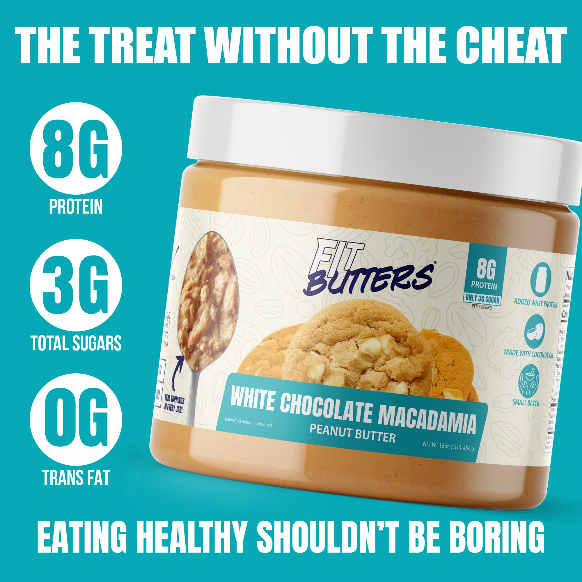 FIt Butters White Chocolate Macadamia Peanut Butter – Fit Butters