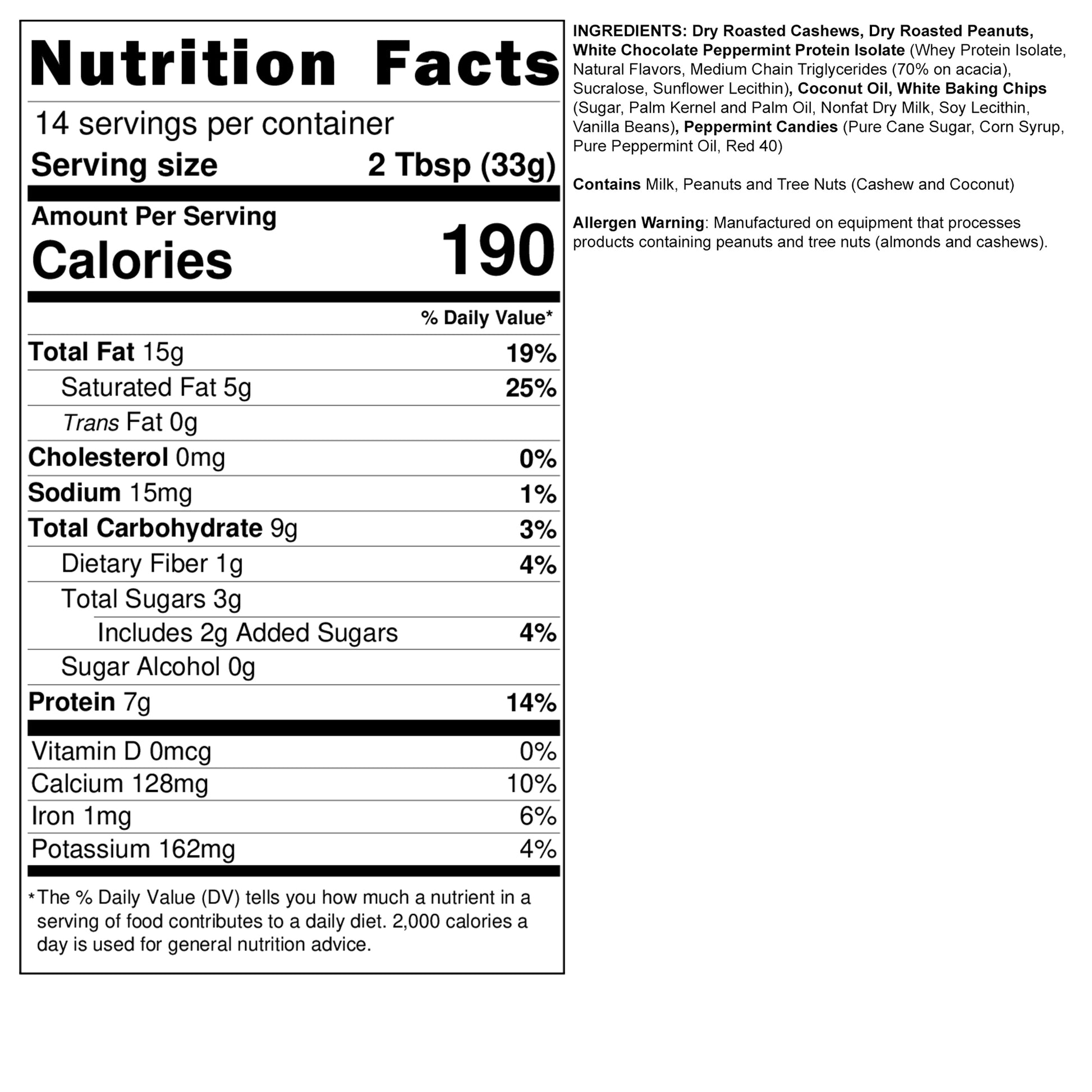 White Chocolate Peppermint Cashew Peanut Butter