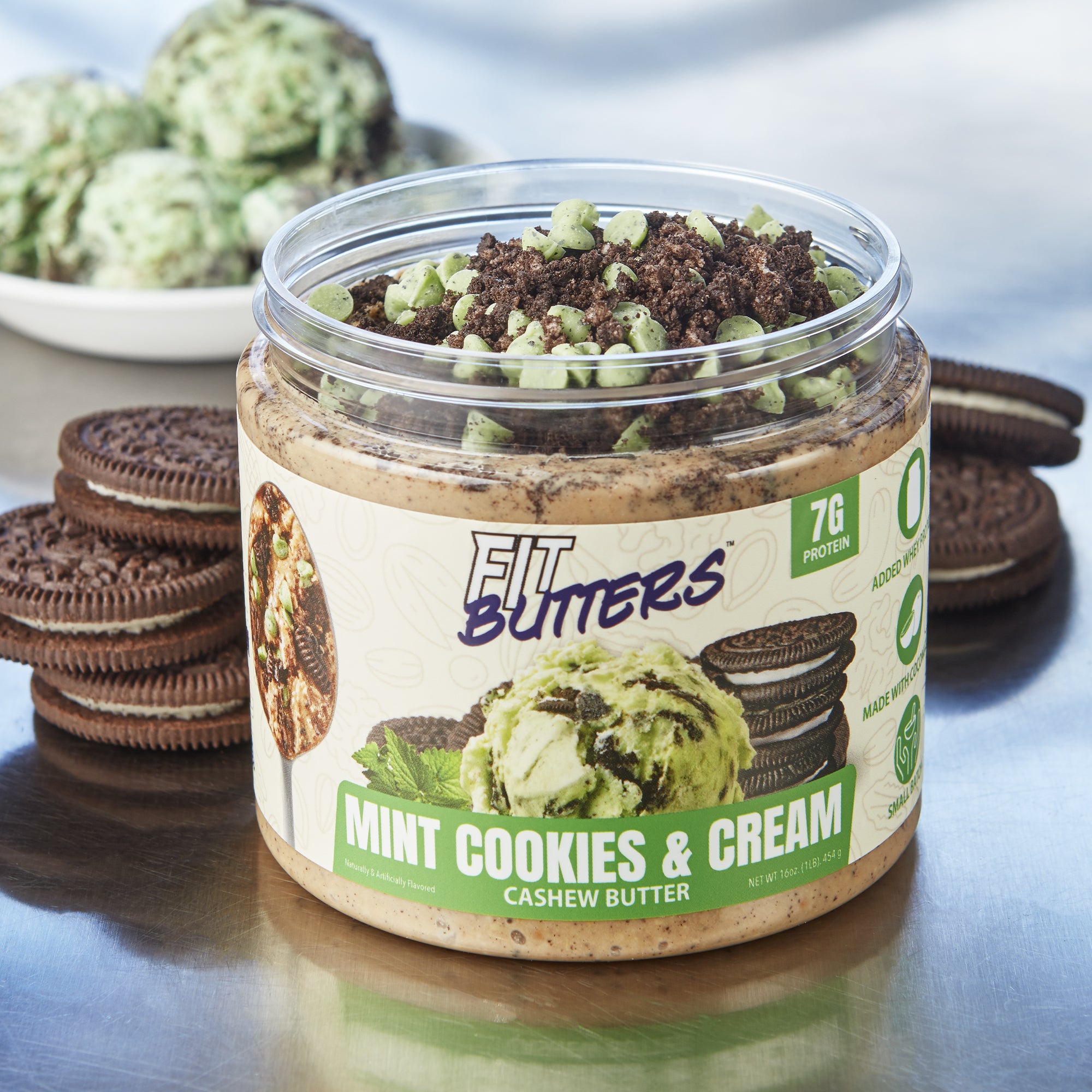 Mint Cookies and Cream Cashew Butter – Fit Butters
